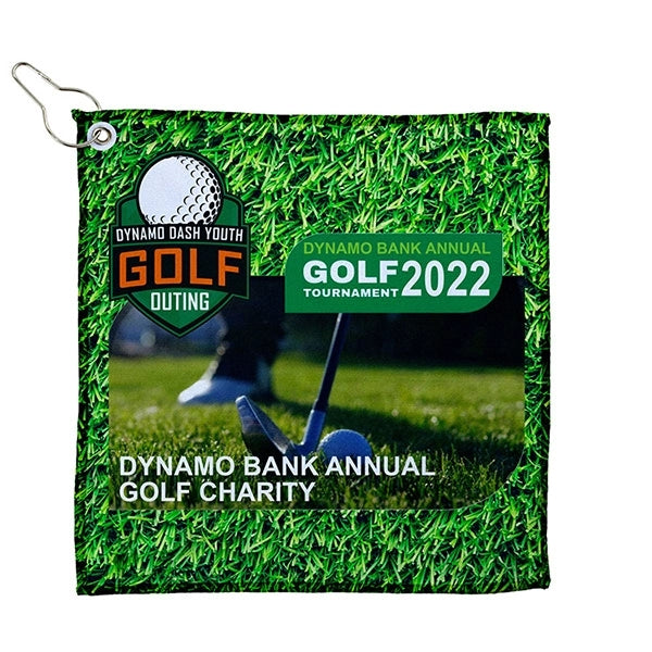 Full Color Sublimation RPET 300 GSM Heavy Duty Golf Towel -