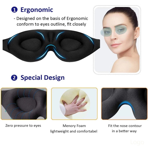 3D Contoured Sleeping Mask Blindfold