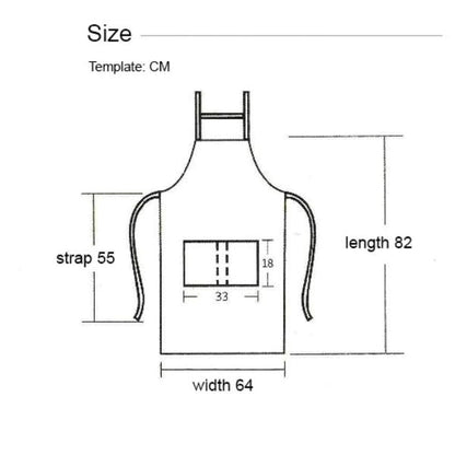 14 oz. Canvas Kitchen Apron w/ Brown shoulder Strap