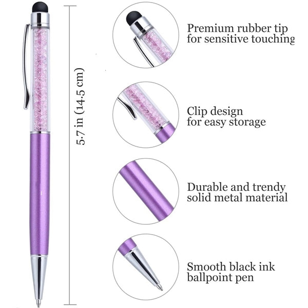 2 in 1 Crystal Stylus  Pen