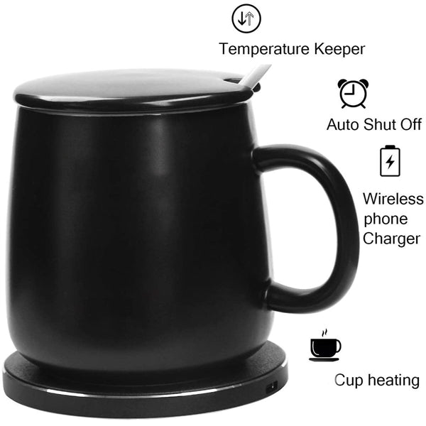 2 IN 1 Heating Mug Warmer Set with Wireless Charger