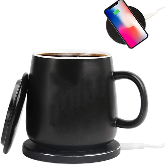 2 IN 1 Heating Mug Warmer Set with Wireless Charger