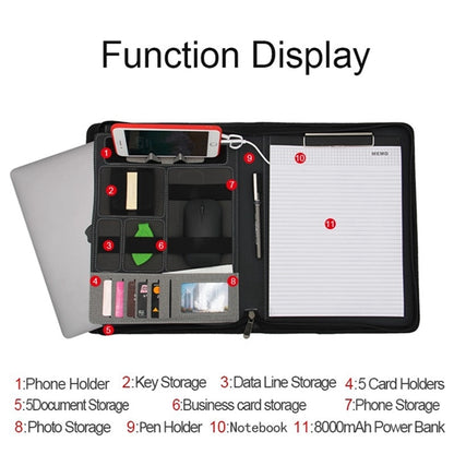 Multifunction Wired Charging Portfolio File Folder