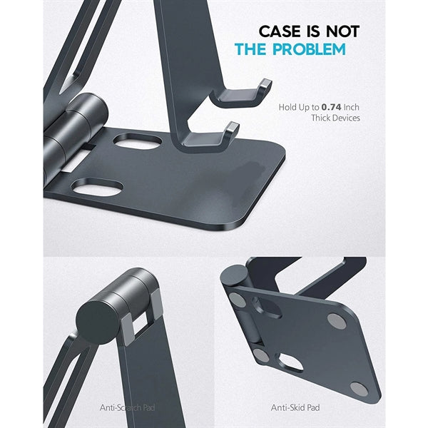 Fully Foldable, Adjustable Aluminum alloy Desktop Phone Hold