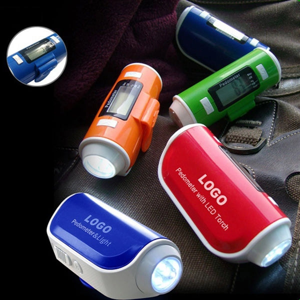 Pedometer with Flashlight and Siren