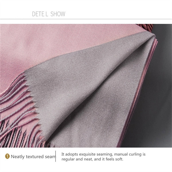 Cashmere double-sided two-color scarf ladies  warm shawl