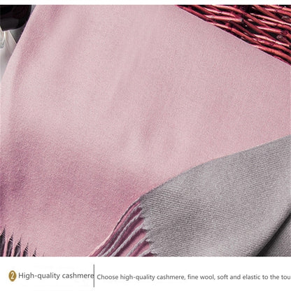 Cashmere double-sided two-color scarf ladies  warm shawl