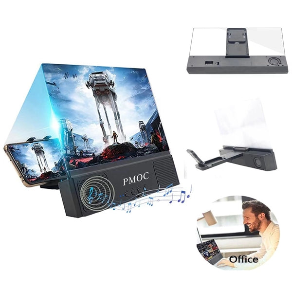 12 inch 3D phone screen magnification with bluetooth speaker