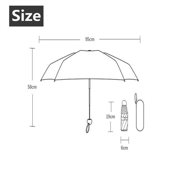 Mini Windproof Folding Travel Sun and Rain Umbrellas