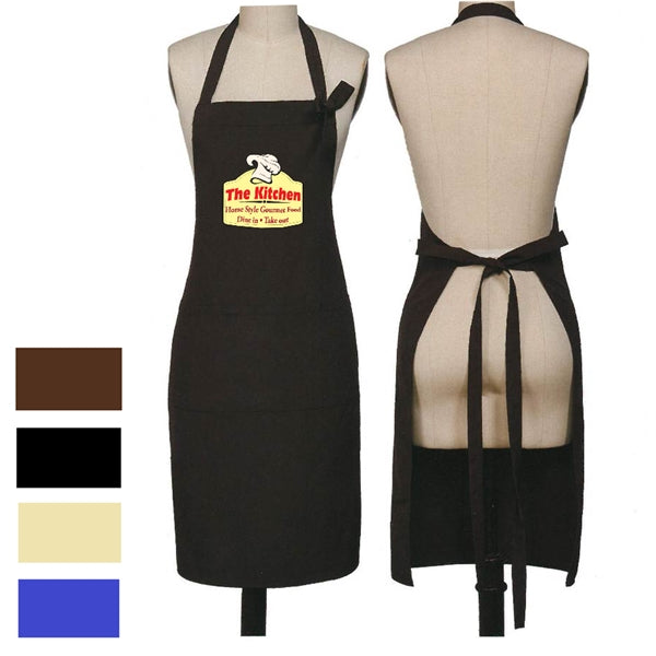 13 oz. Thick Canvas Kitchen Apron w/ 2 Pockets, Antifouling