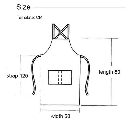 14 oz Thick Canvas Kitchen Apron w/ Cross Straps & 3 Pockets