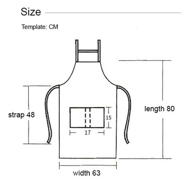 12 oz. Serge Kitchen Apron w/ Shoulder strap & 2 pockets