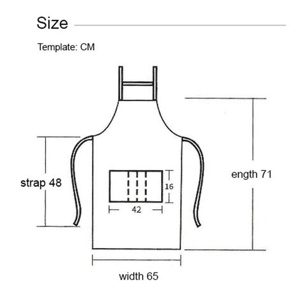 12 oz Woven knitted waterproof Kitchen Apron w/ 2 pockets