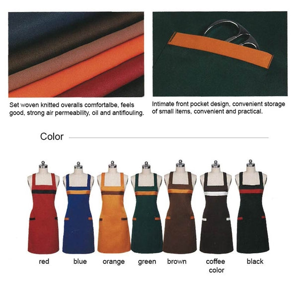 12 oz Woven knitted Two-Tone Kitchen Aprons w/ 2 pockets