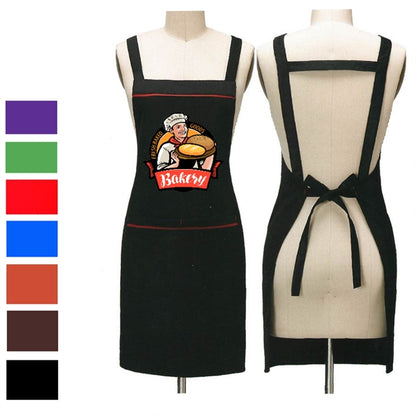 12 oz Woven knitted Kitchen Apron w/ Coloful Trim & 2 pocket