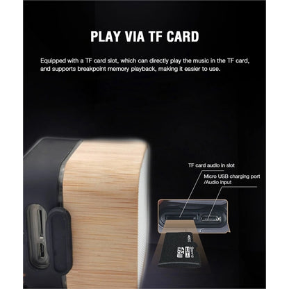 Bamboo Bluetooth Speaker with RGB Lights