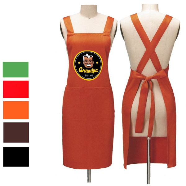 12 oz Woven knitted Kitchen Apron w/ Thick Strap & 2 pockets