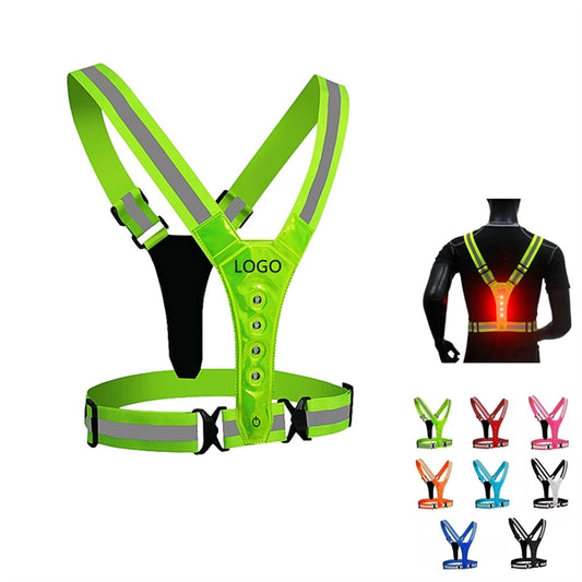 Elastic LED Reflective Running Vest