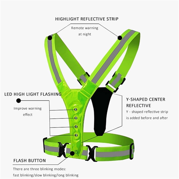 Elastic LED Reflective Running Vest