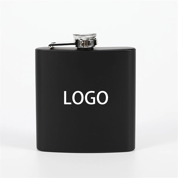 6oz Black Stainless Steel Flask
