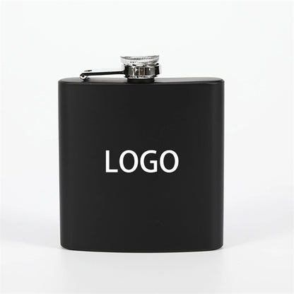 6oz Black Stainless Steel Flask