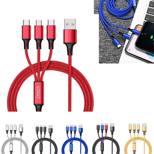 3 in 1 Nylon Braided Multi USB Cable