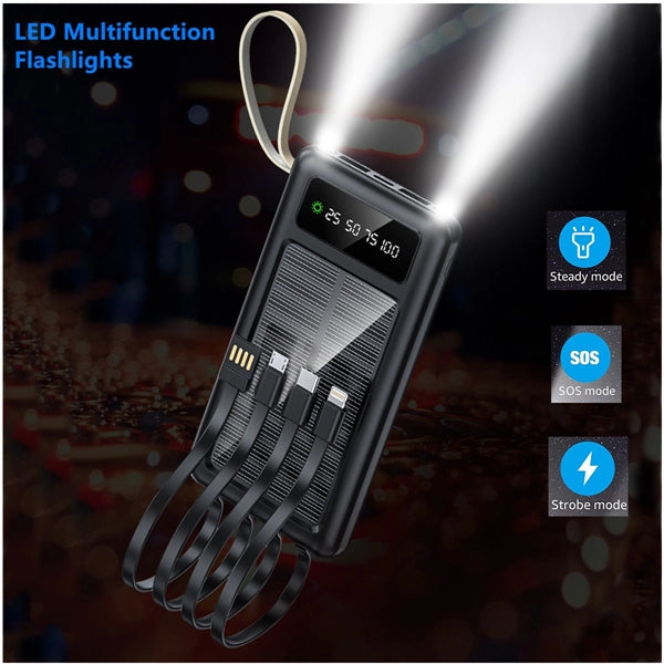 8000mAh Portable Solar Charger With LED Flashlight