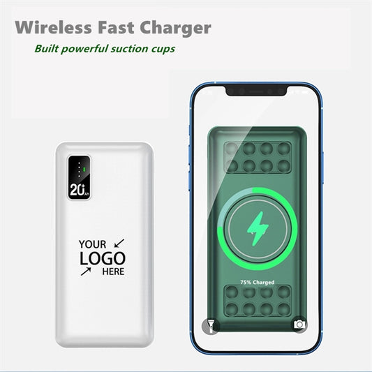 20000mAh Wireless Power Bank Charger With Suction Cups
