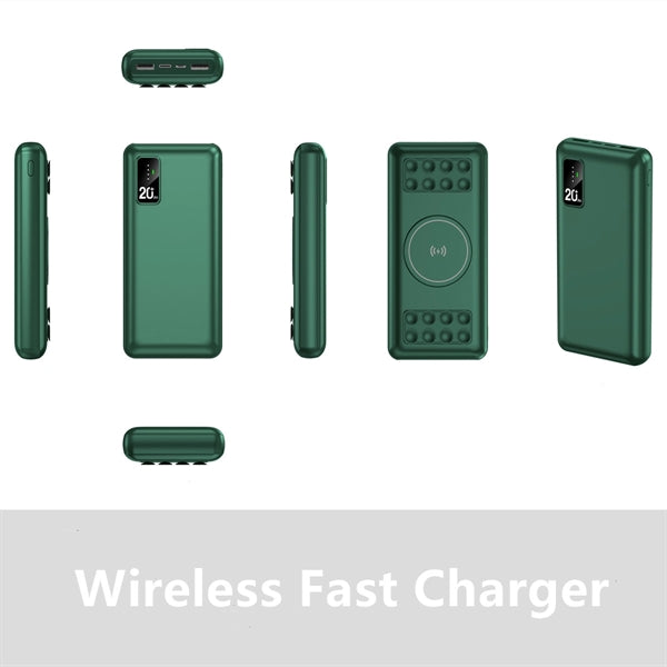 20000mAh Wireless Power Bank Charger With Suction Cups