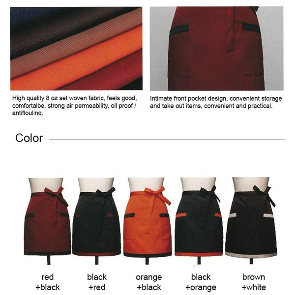 12 oz. Woven Waist Apron w/ Color trimmed bottom & 2 pockets