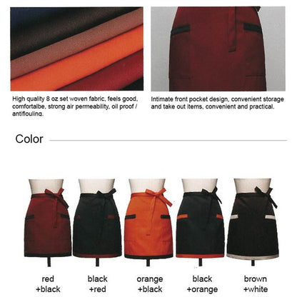 12 oz. Woven Waist Apron w/ Color trimmed bottom & 2 pockets