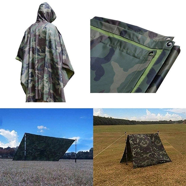 Camouflage Raincoat Poncho