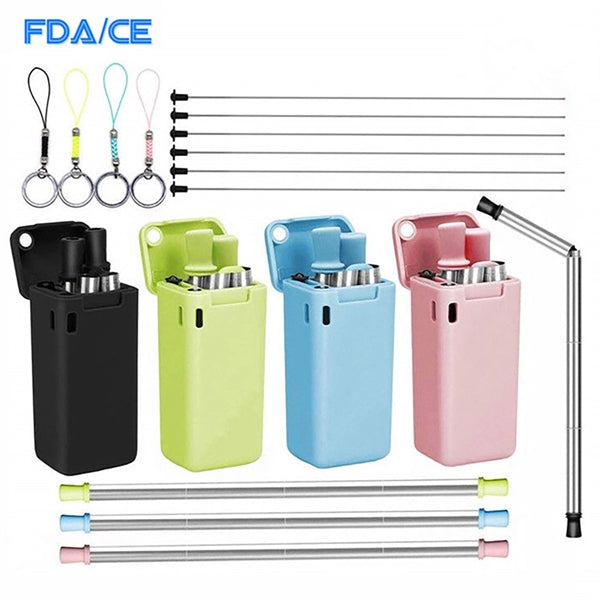 Collapsible Straws with Case