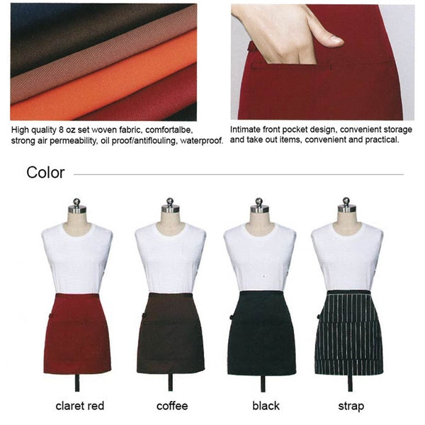 12 oz. Woven frock fabric Waist Apron w/ 2 adjacent pockets