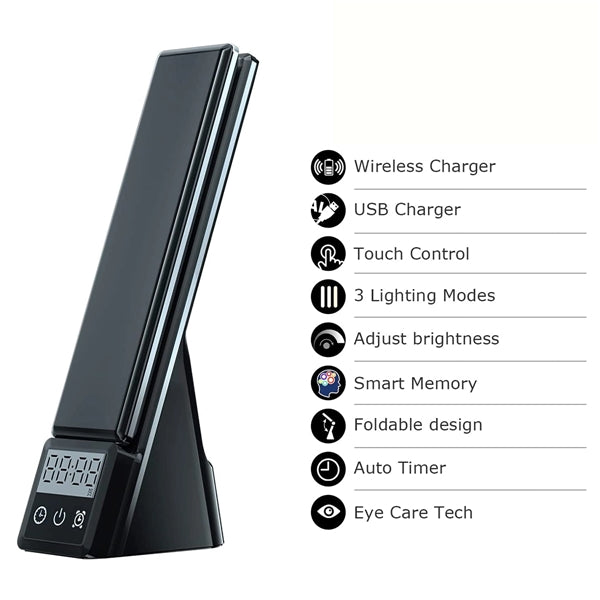 3 in 1 Folding Led Desk Lamp with Wireless Charger