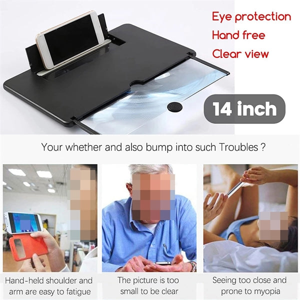 Screen Magnifier Stand 14 Inch 3D Foldable Amplifier