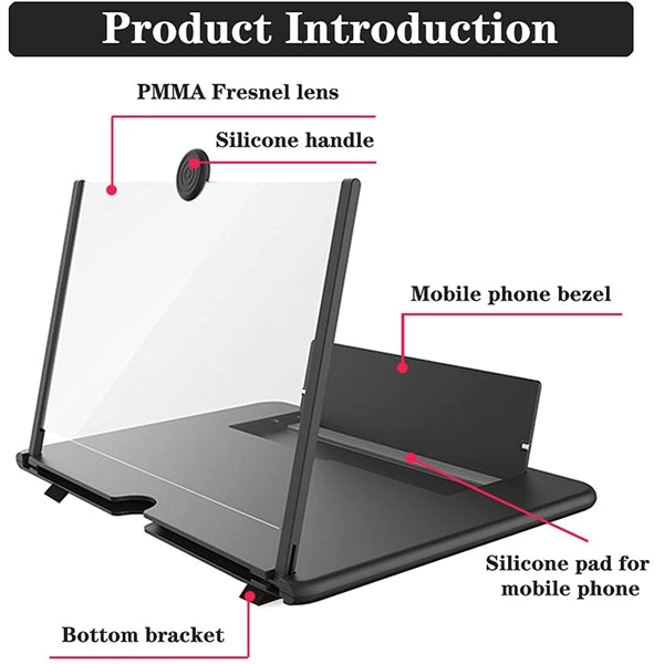 Screen Magnifier Stand 14 Inch 3D Foldable Amplifier