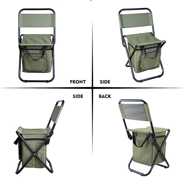 Foldable Camping Chair with Cooler Bag