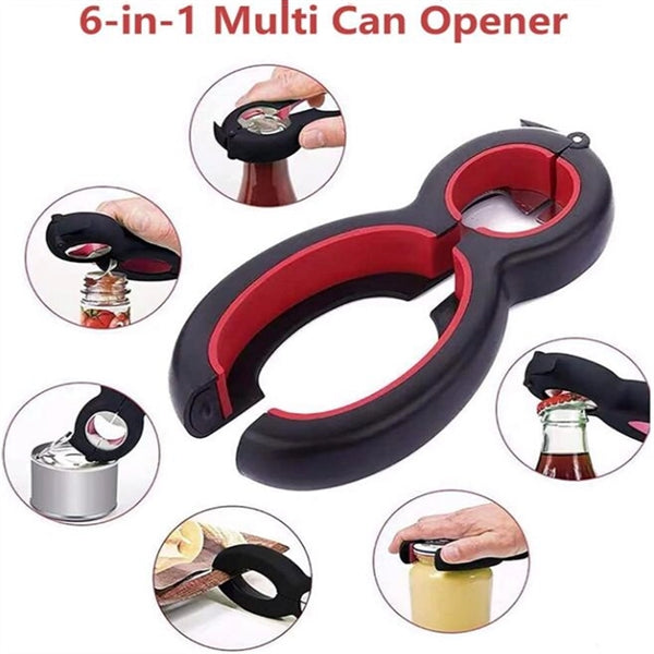 6-in-1 Multi Can Opener Jar Wine Beer Lid Twist Off
