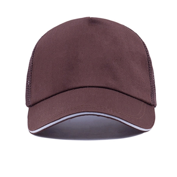 Structured 5-Panel Sandwich Trucker Mesh Cap w/ Plastic Snap