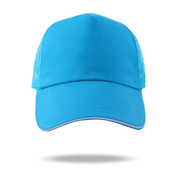Structured 5-Panel Sandwich Trucker Mesh Cap w/ Plastic Snap