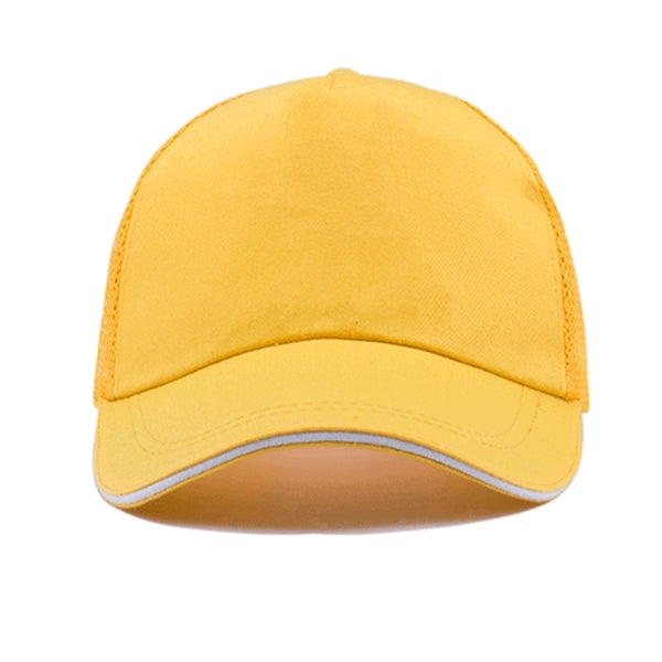 Structured 5-Panel Sandwich Trucker Mesh Cap w/ Plastic Snap