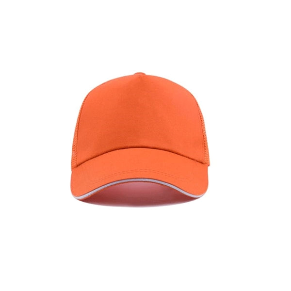 Structured 5-Panel Sandwich Trucker Mesh Cap w/ Plastic Snap