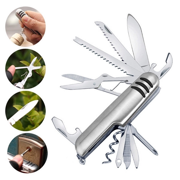 11 In 1 Multifunctional Stainless Steel Swiss Knife