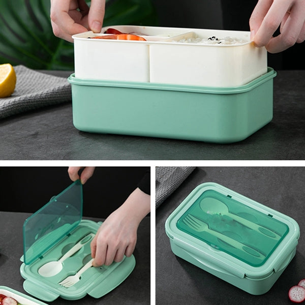 Durable Bento Box With Spoon & Fork