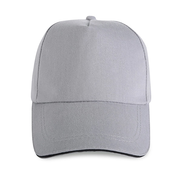 Structured 5-Panel Sandwich Bill Cap w/ Metal Tuck in Buckle