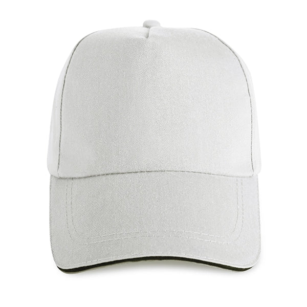 Structured 5-Panel Sandwich Bill Cap w/ Metal Tuck in Buckle