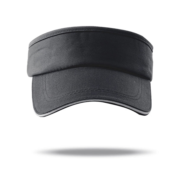 Sandwich Bill Curved Sun Visors w/ Adjustable Hook & Loop