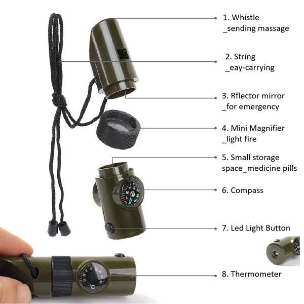 7 In 1 Outdoor Survival whistle