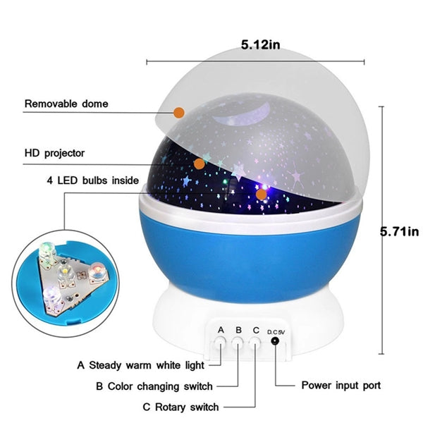 360-Degree Rotating Star LED Projector Lamp
